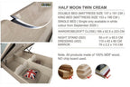 Half Moon King Size Bedroom Set | Luxury LED Storage Bed with Wardrobe & Dressing Table | Premium MDF Wood