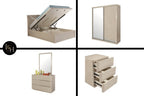 Half Moon King Size Bedroom Set | Luxury LED Storage Bed with Wardrobe & Dressing Table | Premium MDF Wood