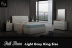 Half Moon King Size Bedroom Set | Luxury LED Storage Bed with Wardrobe & Dressing Table | Premium MDF Wood