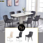 Modern Extendable Dining Table Set with 6 Chairs | High Gloss Dining Table | Premium MDF Wood
