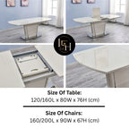 Modern Extendable Dining Table Set with 6 Chairs | High Gloss Dining Table | Premium MDF Wood