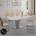 Modern Extendable Dining Table Set with 6 Chairs | High Gloss Dining Table | Premium MDF Wood