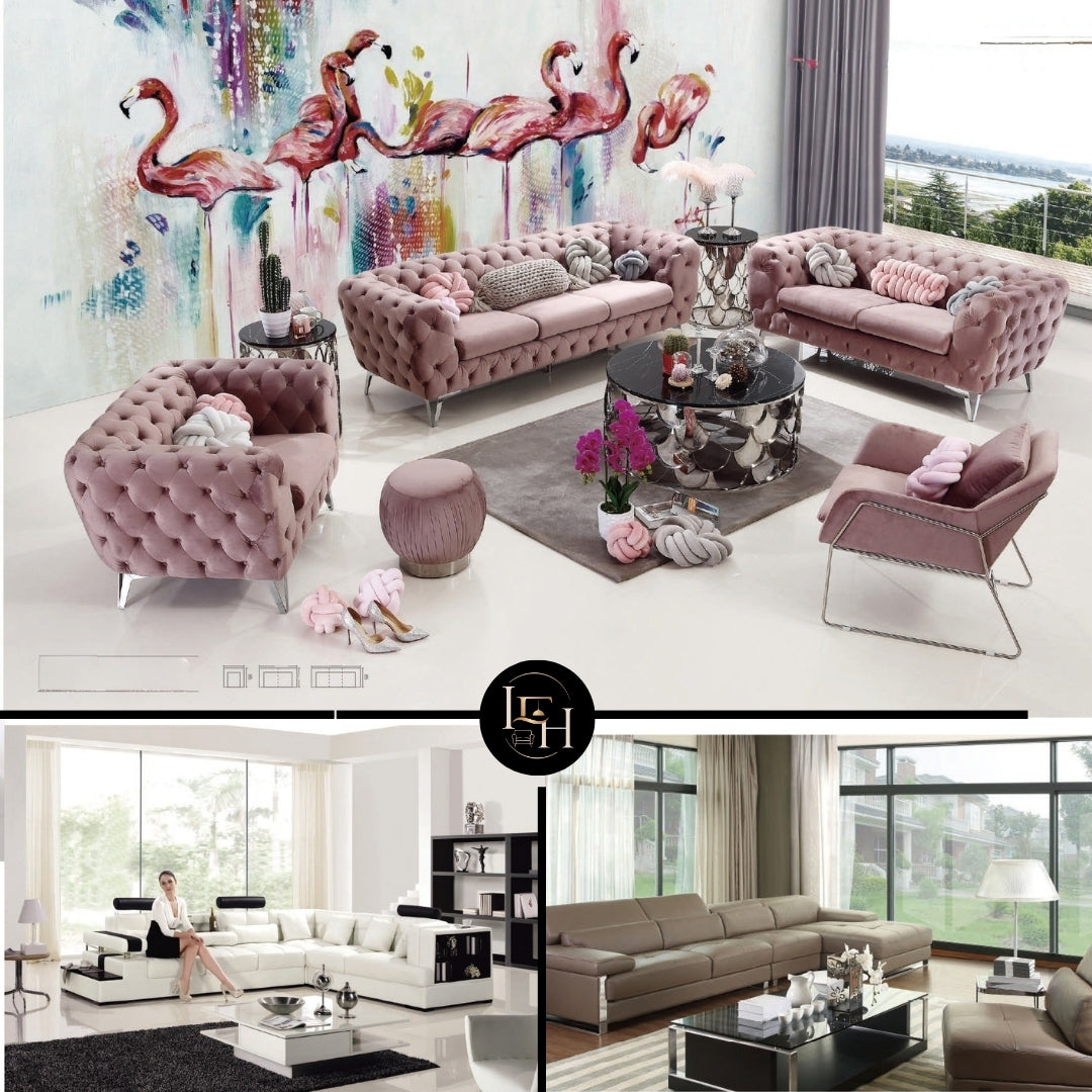 Luxury 2 Seater & 3 Seater Sofa Set | Modern Fabric Living Room Sofa | Premium MDF Wood Frame