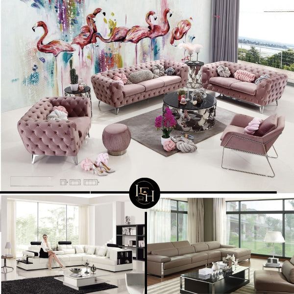 Luxury 2 Seater & 3 Seater Sofa Set | Modern Fabric Living Room Sofa | Premium MDF Wood Frame