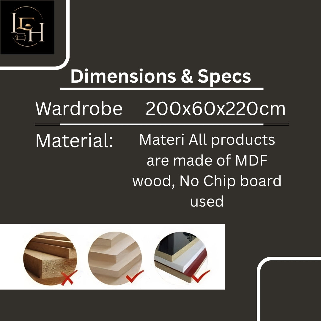 Modern MDF Wood Wardrobe Collection | 5 Door, 10 Door & L-Shaped Soft Closing Wardrobes